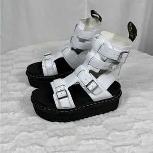 靴 Dr.Martens GIAVANNA Dr. Martens Giavanna White Gladiator Platform Sandals